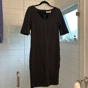 M.M.LaFleur casual Dress Textured Ponte, short sleeve - black